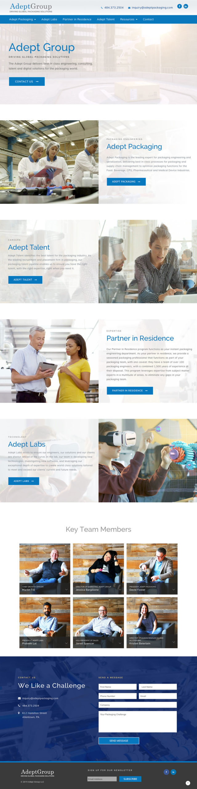 Adept Group homepage